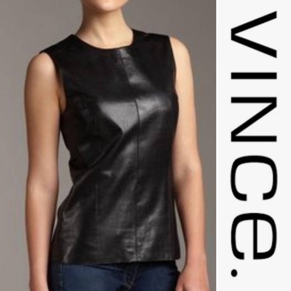 $495 VINCE. Buttery Soft Leather Tank